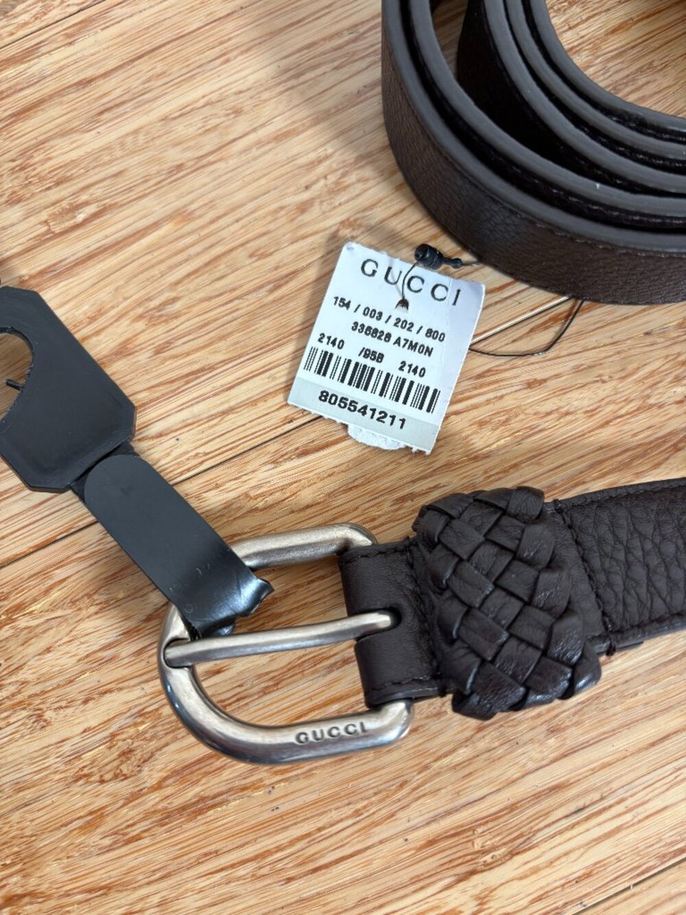 NWT Gucci Men’s Gucci Brown Leather Belt Black 95/38 336828